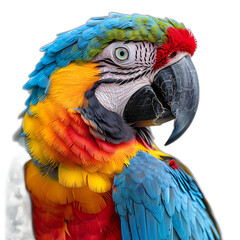 Fototapeta premium Close up of a colorful macaw parrot on a black background
