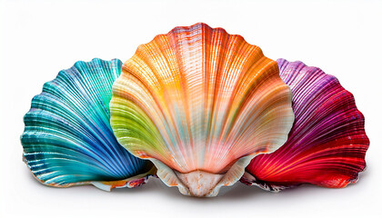 Fototapeta premium Colorful Seashell Art On Transparent Background