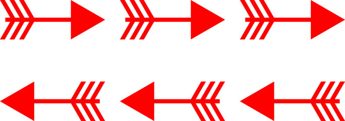 Simple Arrows Red and White Background Direction