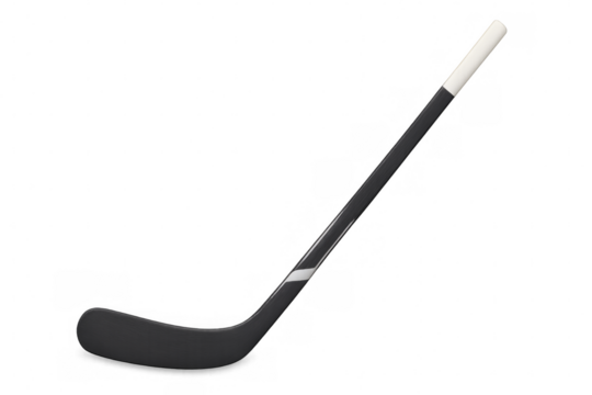 Black ice hockey stick isolated on transparent background