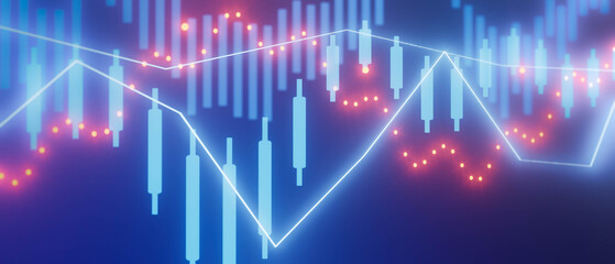 A blue and red graph with a line in the middle