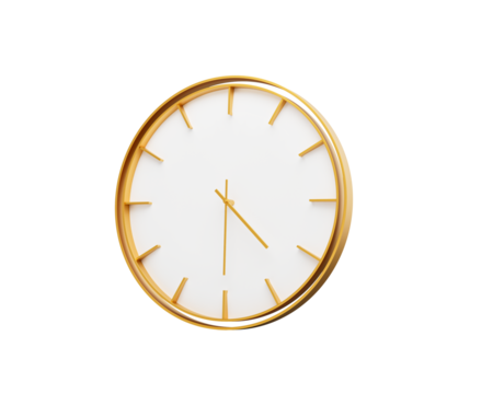 Minimalistic Golden Frame Wall Clock 04 30 Four Thirty 4 30 For Modern Interiors 3D Illustration