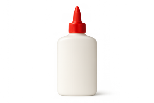 White plastic bottle with red cap on transparent background - Powered by Adobe