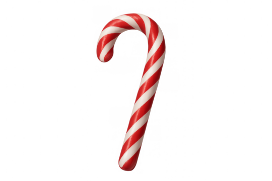 Christmas candy cane rotating on transparent background