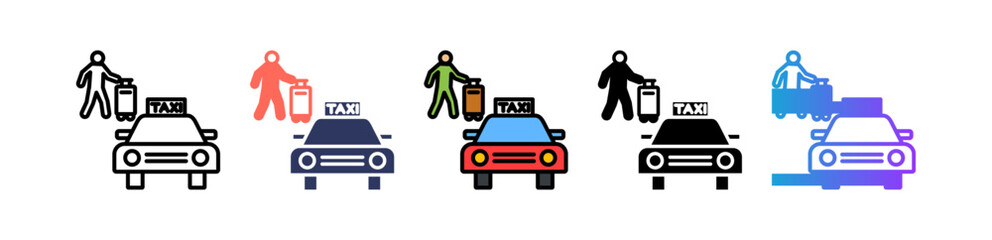 Naklejka premium Taxi Service multiple icon