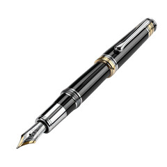 Naklejka premium Sleek black fountain pen with gold accents