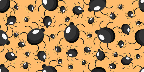 Halloween Wrapping Paper. Vector illustration of Spider seamless pattern. Perfect Halloween background Wrap Paper wallpaper textile print. EPS 10