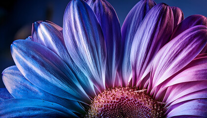 Obraz premium History With Blue And Purple Flower Petals Macro Element