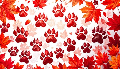 Autumnal Paw Prints
