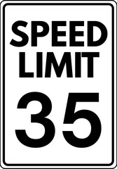Speed Limit 35 mph Traffic Sign © Oualid