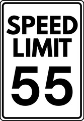 Speed Limit 55 mph Traffic Sign