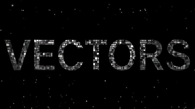 VECTORS" in mirrored mosaic on black