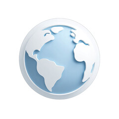 Fototapeta premium 3D globe, light blue, white outline