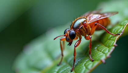 Macro shot of a colorful fly
