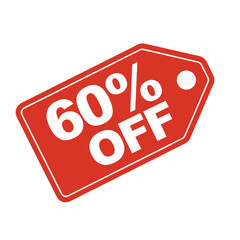 Tag de desconto de 60 por cento vermelha em png
