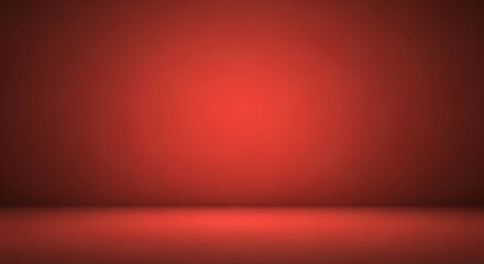 Obraz premium Red gradient background with floor, studio backdrop.