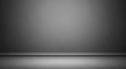 Empty dark gray studio background with a subtle gradient and a flat floor.