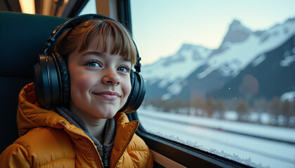 Travelling Child Enjoying Journey