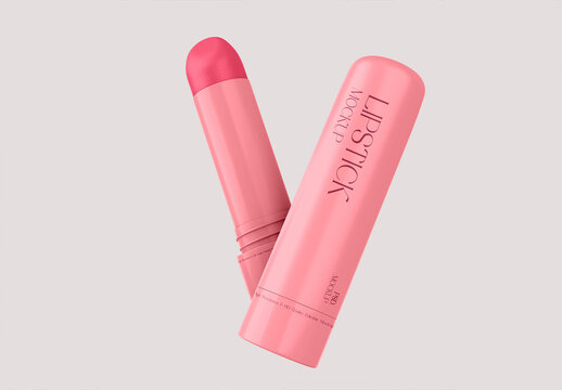 Cosmetic Lipstick Tube Mockup Template