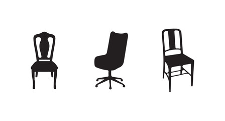 Obraz premium Chair silhouettes icons, modern Chairs icons design. , Black chair silhouettes icon isolated, vector illustration eps 10.