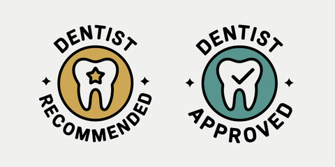 Dentist Recommended and Approved Logos