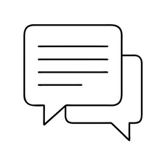 Fototapeta premium Vector art of two speech bubbles overlapping each other communication and conversation concept in a simple line art style