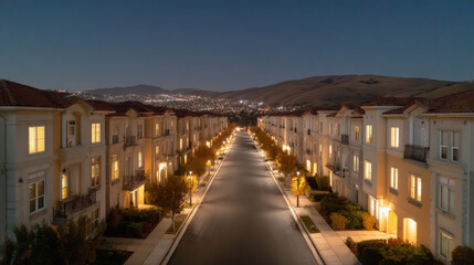 at night drones patrol residential neighborhoods enhancing safety with their ultrabright lights