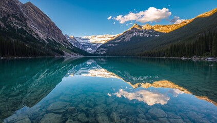  Perfect Reflection of Snow-Capped Mountains in a Serene Lake
