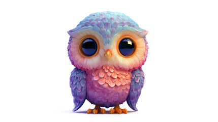 Fototapeta premium Cartoon bird owl isolated on a white background