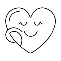 Vector art of heart with hugging hand line icon love, care, support, protection, friendship, relationship, and valentine concept