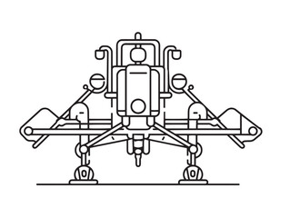 Crop sprayer equipment illustrated in modern elegant vector farming style