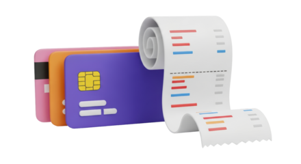 Isolated Credit Cards and Receipt