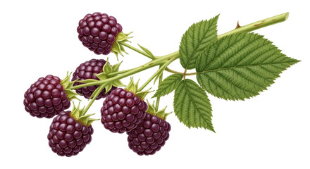 Isolated Blackberry Branch