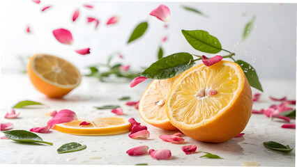 fresh citrus fruits with lemon