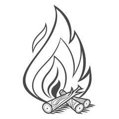 Campfire, vector illustration