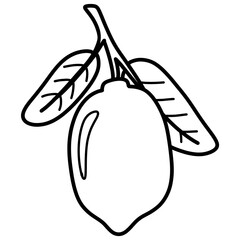 Lemon cartoon illustration outline 