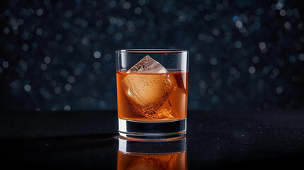 宙を映す琥珀色のグラス