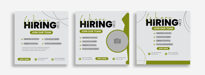 we are hiring social media post web banner template vector design 