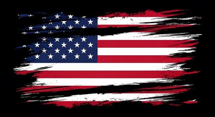 Distressed american flag design with grunge effect for independence day