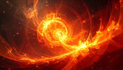 Abstract fiery spiral vortex