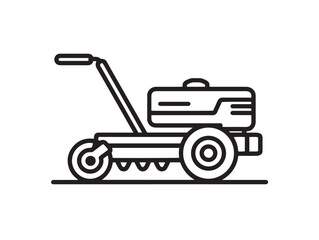 Elegant Farming Equipment Icon of Cultivator in Minimal Style