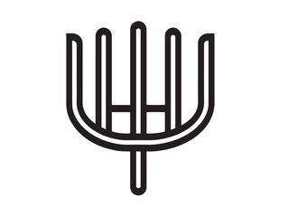 Sharp Line Art Vector Illustration of Cultivator Tines Icon