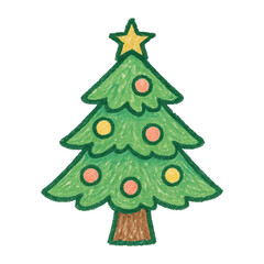 PNG Colorful hand-drawn Christmas tree