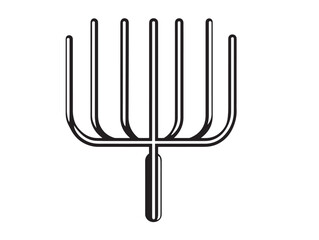 Stylish Minimal Black and White Cultivator Tines Illustration