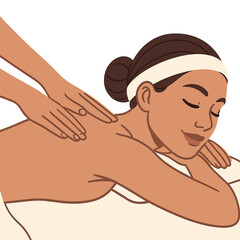 A close-up of a young woman receiving a spa massage at a beauty salon, featuring cosmetology, skincare, anti‑aging rejuvenation, and body care