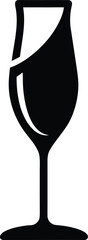 Black Silhouette Icon of a Wine Glass goblet drink
