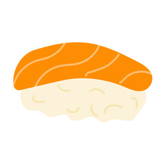 Sushi sushi roll with salmon on top displayed on a clean background highlighting its vibrant colors and appealing texture