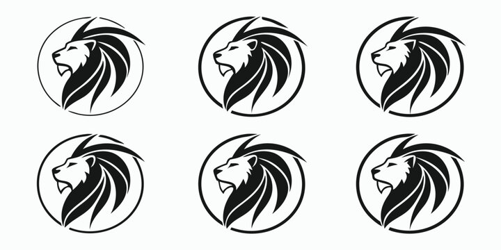 abstract-lion-mane-vector---icons-set---6-minimali