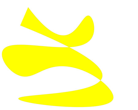 Vibrant yellow abstract flowing ribbon design element symbolizing energy, movement, and creativity for dynamic modern branding and artistic concepts