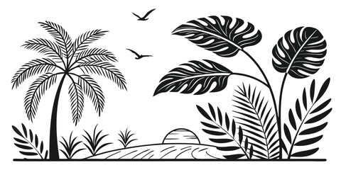 minimal-jungle-palm-leaf-horizon-icons-set---8-min